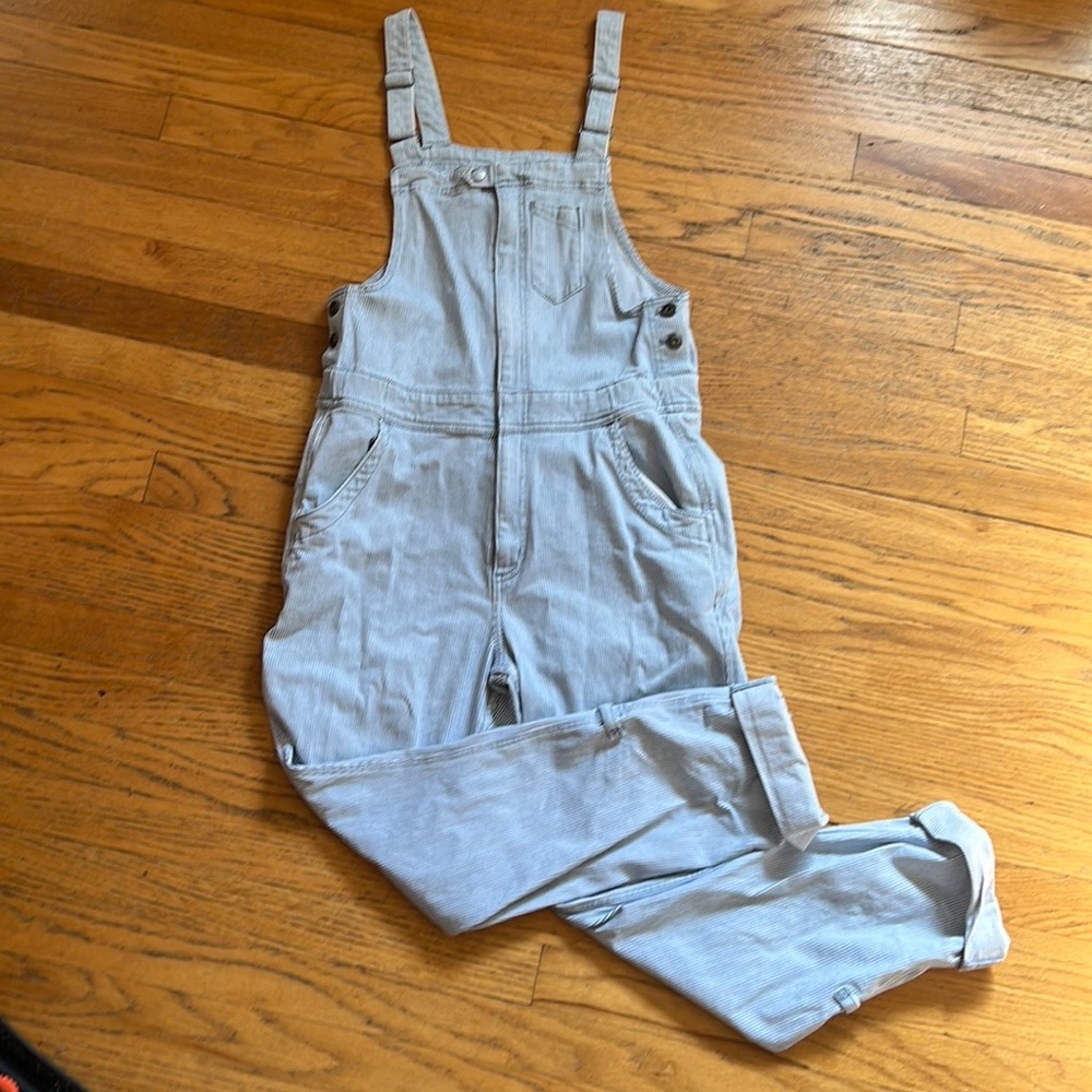 Duluth Trading Railroad Stripe Overalls Size Small
